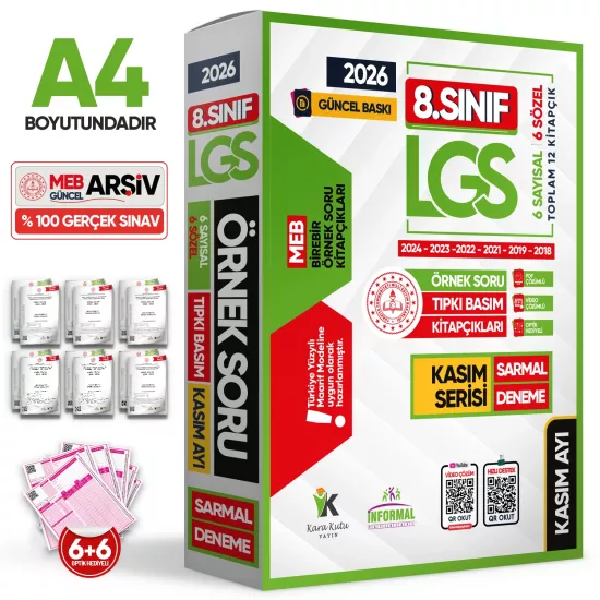 2026 8.Sınıf LGS Kasım Ayı MEB Örnek Soru Tıpkı Basım 6lı Sarmal Deneme Paketi Dijital Çözümlü