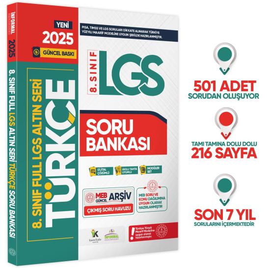 2025 8.Sınıf Full LGS Altın Seri TÜRKÇE MEB Çıkmış Soru Bankası Modüler Seti PDF/Video Çözümlü 