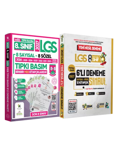 2027 8.sınıf Lgs 8+8 Tıpkı Basım Çıkmış Soru ve 6lı Tüm Yıl Deneme Paketi Dijital Çözümlü TG 2027 8.sınıf Lgs 8+8 Tıpkı Basım Çıkmış Soru ve 6lı Tüm Yıl Deneme Paketi Dijital Çözümlü TG