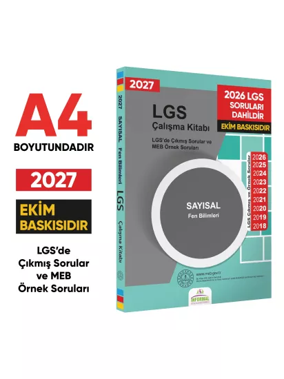 2027 LGS Fen Bilimleri Çıkmış Sorular Kitabı (A4 Renkli)
