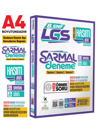 2027 8.Sınıf LGS Sadece KASIM AYI Konuları MEB Örnek Soruları 3lü Sarmal Deneme Paketi Çözümlü