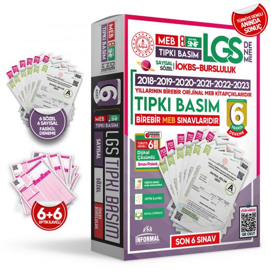 2024 8.Sınıf LGS Tıpkı Basım Çıkmış Soru Türkiye Geneli Kurumsal Dijital Çözümlü 6LI PAKET DENEME