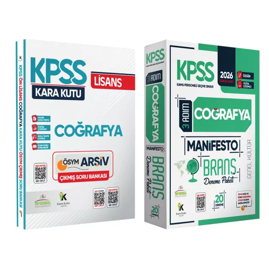 2026 KPSS Genel Kültür Coğrafya Kara Kutu Soru Bankası ve Manifesto Çözümlü Branş Deneme 2li Seti