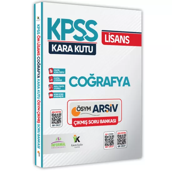 KPSS Lisans Coğrafyanın Kara Kutusu Konu Özetli Dijital Çözümlü ÖSYM Çıkmış Soru Havuzu Bankası