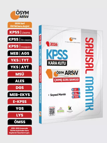 2026 KPSS SAYISAL MANTIK Kara Kutu ÖSYM Çıkmış Soru Havuzu Bankası Konu Özetli Dijital Çözümlü