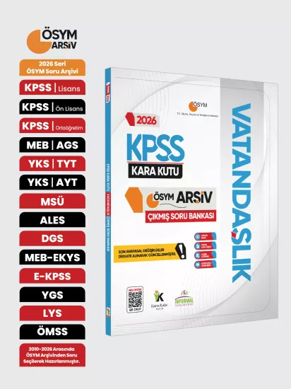 2026 KPSS VATANDAŞLIK Kara Kutu ÖSYM Çıkmış Soru Havuzu Bankası Konu Özetli Dijital Çözümlü