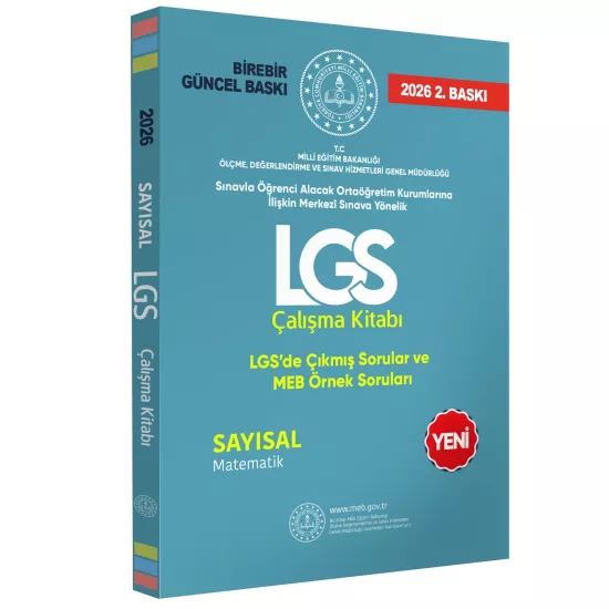 2026 MEB Örnek Soruları LGS Matematik Çalışma Kitabı 8.Sınıf RENKLİ Baskı A4 Boyut GÜNCEL