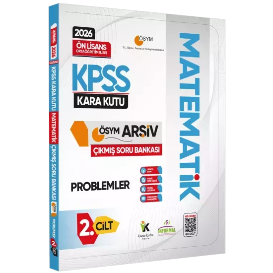 2026 KPSS Önlisans/Ortaöğretim MATEMATİK Kara Kutu 2.Cilt PROBLEMLER ÖSYM Çıkmış Soru Bankası Çözüm