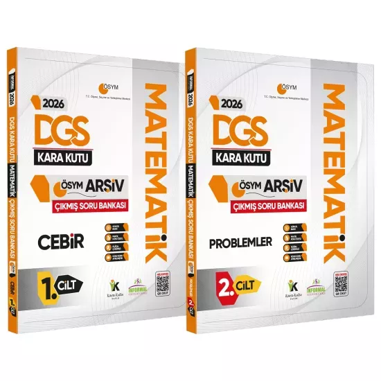 2026 DGS MATEMATİK Kara Kutu 1.-2.Cilt ÖSYM Çıkmış Soru Bankası 2li Set Konu Özetli Dijital Çözümlü
