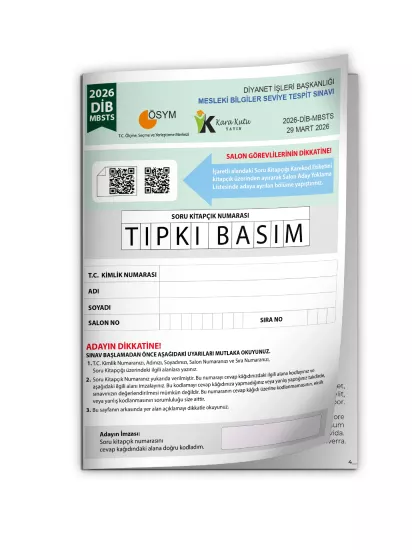 2026 DİB-MBSTS ÖSYM Tıpkı Basım Çıkmış Soru Kitapçığı Video/PDF Çözümlü Türkiye Geneli