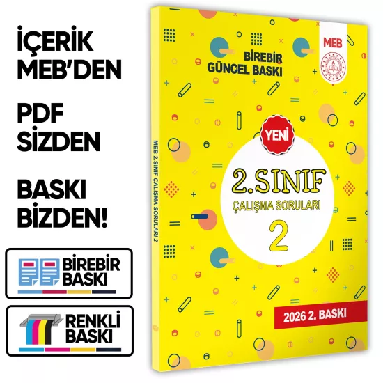 2026 MEB İlkokul 2.Sınıf Çalışma Soruları 2 Tüm Dersler Kazanım Pekiştirme Kitabı BASKI ÜCRETİ