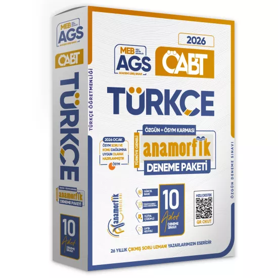 2026 KPSS MEB-AGS ÖABT Anamorfik TÜRKÇE Öğretmenliği Özgün10lu Deneme Dijital Çözümlü Türkiye Geneli