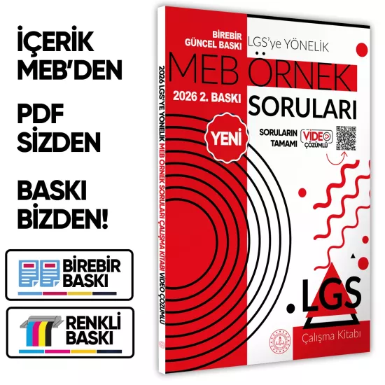 2026 8.Sınıf LGS’ye Yönelik MEB Örnek Soruları Sayısal-Sözel Tamamı Video Çözümlü BASKI ÜCRETİ
