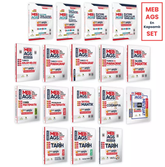 MEB-AGS Kara Kutu ÖSYM Çıkmış Soru Bankası EN Kapsamlı FULL ALTIN PAKET Konu Özetli Çözümlü SET