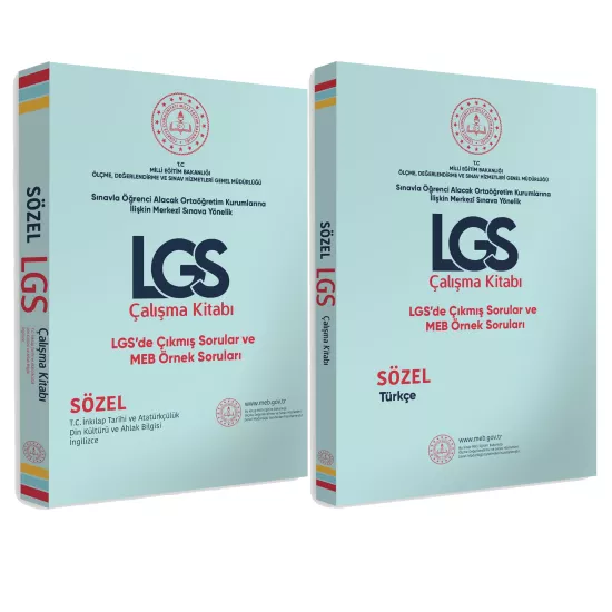 2026 8.SINIF LGS MEB Örnek Soruları Sözel Çalışma 2li Kitap SETİ RENKLİ Baskı GÜNCEL