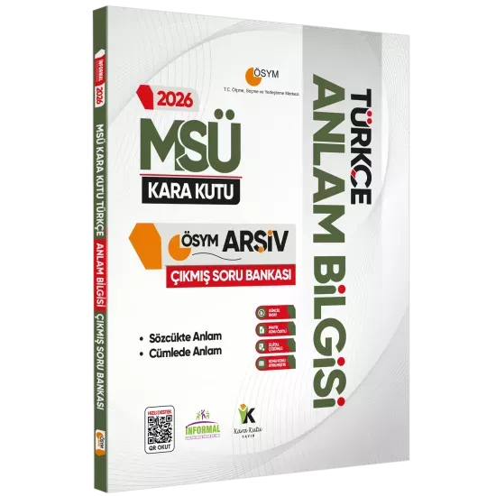 2026 MSÜ Türkçenin Kara Kutusu ANLAM BİLGİSİ (Sözcük-Cümle) Çıkmış Soru Bankası Dijital Çözümlü