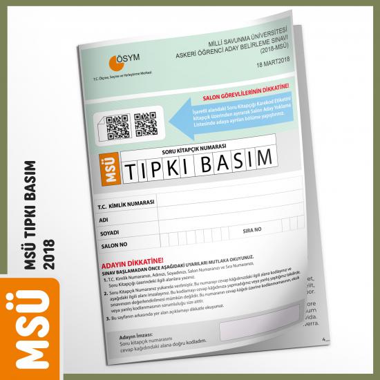 MSÜ 2018 ÖSYM Tıpkı Basım Türkiye Geneli Dijital Çözümlü Deneme Sınavı