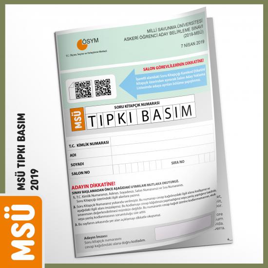 MSÜ 2019 ÖSYM Tıpkı Basım Türkiye Geneli Dijital Çözümlü Soru Kitapçığı