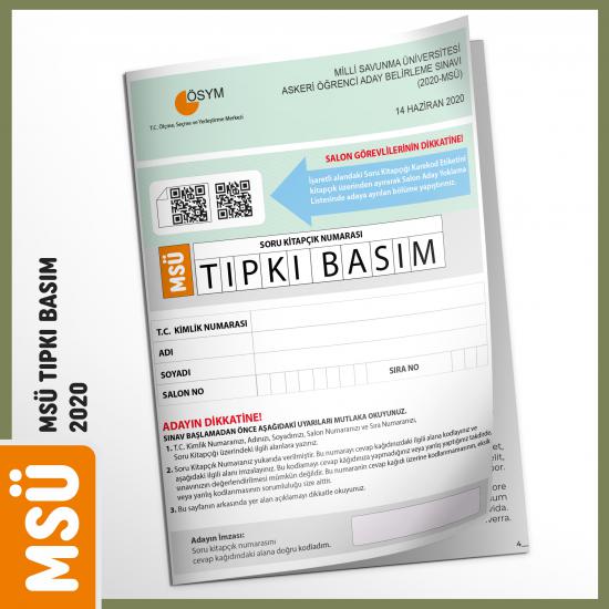MSÜ 2020 ÖSYM Tıpkı Basım Türkiye Geneli Dijital Çözümlü Deneme Sınavı