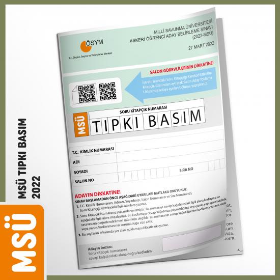 MSÜ 2022 ÖSYM Tıpkı Basım Türkiye Geneli Dijital Çözümlü Deneme Sınavı