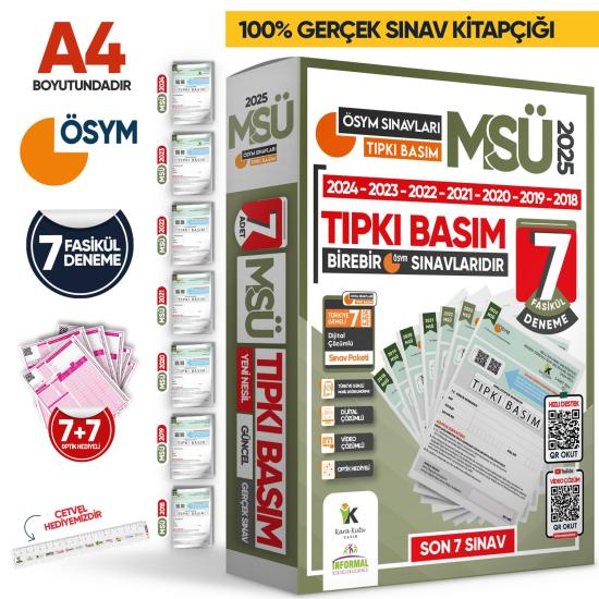 2025 MSÜ ÖSYM Çıkmış Soru Tıpkı Basım 7li Deneme Paketi Türkiye Geneli Video ve Dijital Çözümlü