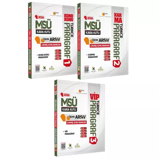 2026 MSÜ Türkçe Kara Kutusu Paragraf 3lü ALTIN SET ÖSYM Çıkmış Soru Bankası Konu Özetli Çözümlü