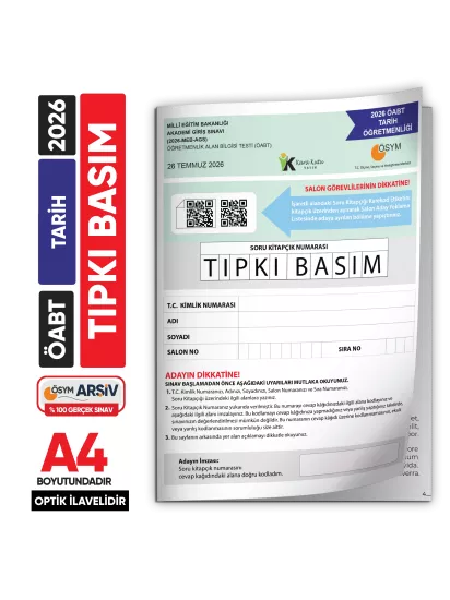 2026 MEB-AGS ÖABT Tarih Öğretmenliği ÖSYM Tıpkı Basım Kitapçığı Türkiye Geneli Deneme