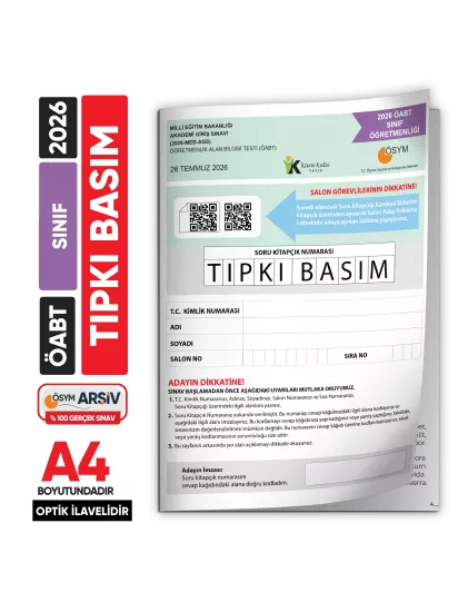 2026 MEB-AGS ÖABT Sınıf Öğretmenliği ÖSYM Tıpkı Basım Kitapçığı Türkiye Geneli Deneme 2026 MEB-AGS ÖABT Sınıf Öğretmenliği ÖSYM Tıpkı Basım Kitapçığı Türkiye Geneli Deneme