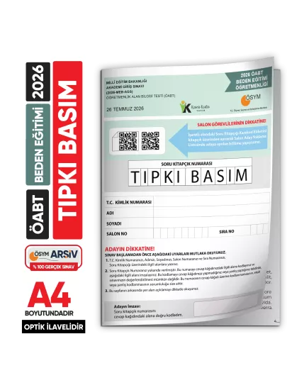2026 MEB-AGS ÖABT Beden Eğitimi Öğretmenliği ÖSYM Tıpkı Basım Kitapçık Türkiye Geneli Deneme 2026 MEB-AGS ÖABT Beden Eğitimi Öğretmenliği ÖSYM Tıpkı Basım Kitapçık Türkiye Geneli Deneme