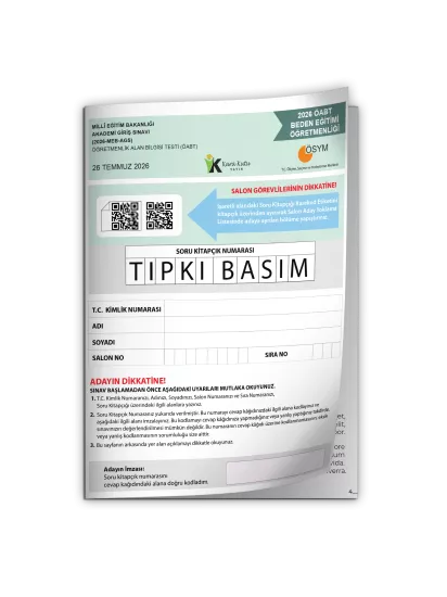 2026 MEB-AGS ÖABT Beden Eğitimi Öğretmenliği ÖSYM Tıpkı Basım Kitapçık Türkiye Geneli Deneme