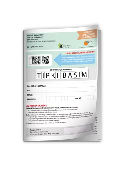 2026 MEB-AGS ÖABT Okul Öncesi Öğretmenliği ÖSYM Tıpkı Basım Kitapçığı Türkiye Geneli Deneme