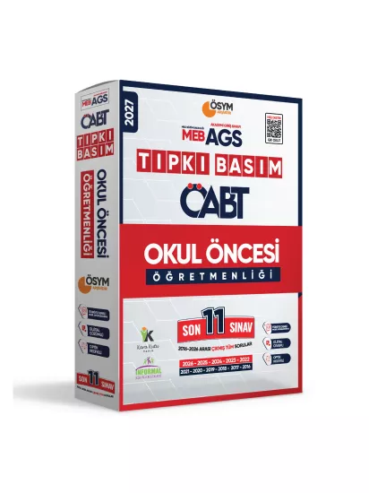 2027 MEB-AGS ÖABT OKUL ÖNCESİ Öğretmenliği ÖSYM Tıpkı Basım 11li Deneme Paketi Türkiye Geneli