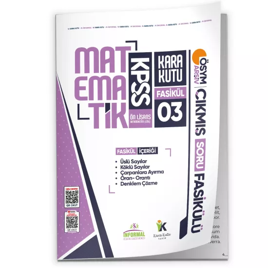 2026 KPSS Ön Lisans Matematik Kara Kutu 3.Fasikül ÖSYM Çıkmış Soru ÜSLÜ-KÖKLÜ SAYILAR-DENKLEM ÇÖZME