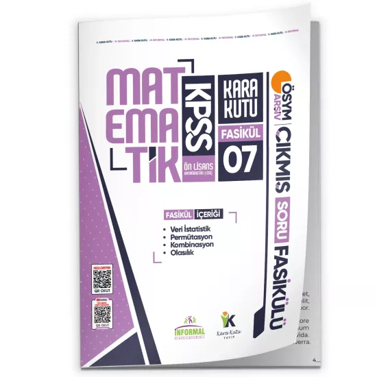 2026 KPSS Ön Lisans Matematik Kara Kutu 7.Fasikül ÖSYM Çıkmış Soru Bankası PERMUTASYON-OLASILIK