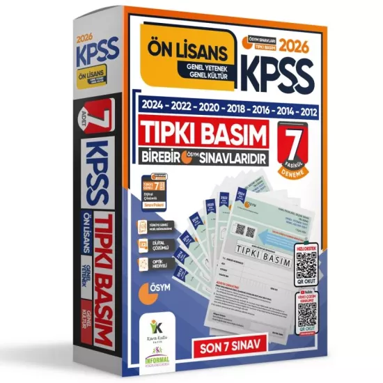 2026 KPSS Önlisans ÖSYM Çıkmış Soru Tıpkı Basım 7li Deneme Paketi Türkiye Geneli Dijital Çözümlü