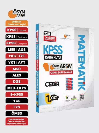2026 KPSS Önlisans/Ortaöğretim MATEMATİK Kara Kutusu 1.Cilt CEBİR ÖSYM Çıkmış Soru Bankası Çözümlü