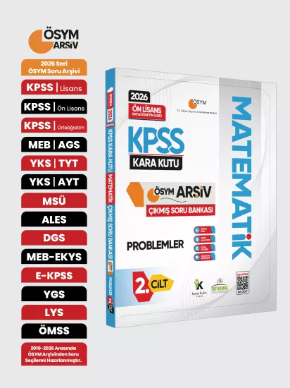 2026 KPSS Önlisans/Ortaöğretim MATEMATİK Kara Kutu 2.Cilt PROBLEMLER ÖSYM Çıkmış Soru Bankası Çözüm