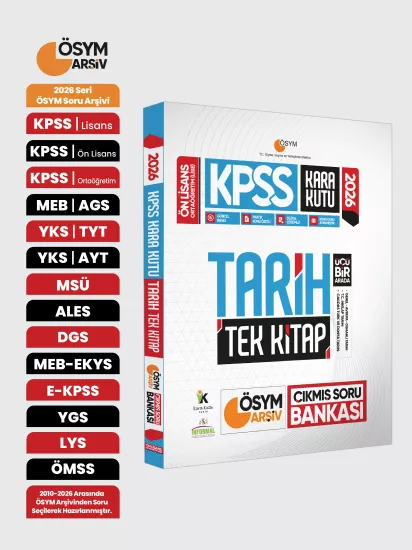 2026 KPSS Önlisans/Ortaöğretim Kara Kutu Tarih TEK KİTAP ÖSYM Çıkmış Soru Bankası Konu Özetli Çözüml