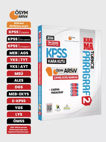 2026 KPSS Önlisans/Ortaöğretim Türkçenin Kara Kutusu PARAGRAF 2 KARMA ÖSYM Çıkmış Soru Bankası