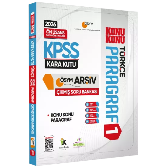 2026 KPSS Önlisans/Ortaöğretim Türkçe Paragraf Kara Kutu 3’lü Altın Set Çıkmış Soru B. Konu Özetli 