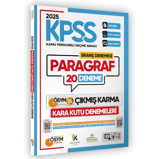 2025 KPSS Ön Lisans Paragraf 20li Deneme Sınavı ÖSYM Çıkmış Soru Havuzu Video ve PDF Çözümlü