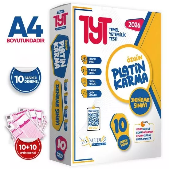 2026 YKS-TYT Platin Karma Yayınlar Kurumsal 10lu Paket Deneme Sınavı Türkiye Geneli