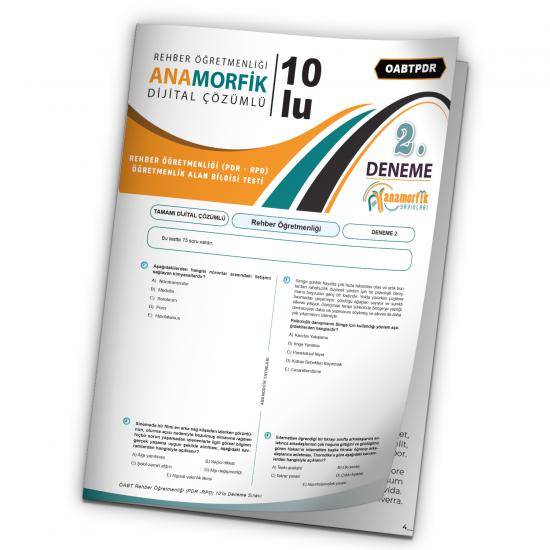 2024 KPSS ÖABT Anamorfik Yayın PDR-RPD-REHBER Öğretmenliği Türkiye G.D.Çözümlü Deneme 10/2.Kitapçık
