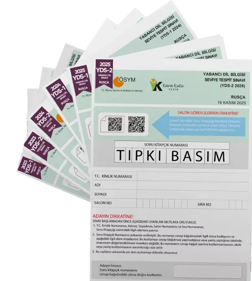 2026 YDS Rusça ÖSYM Tıpkı Basım Çıkmış Soru Deneme Paketi 6lı Fasikül SETİ