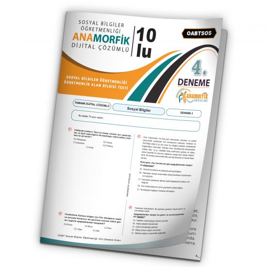 2024 KPSS ÖABT Anamorfik Yayınları Sosyal Bilgiler Türkiye Geneli D.Çözümlü Deneme 10/4.Kitapçık