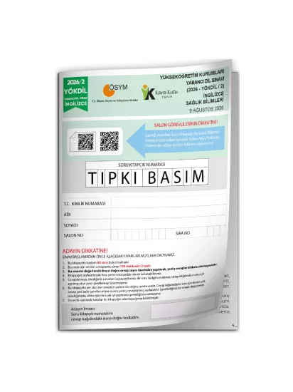2026/2 YÖKDİL İngilizce SAĞLIK BİLİMLERİ ÖSYM Çıkmış Soru Tıpkı Basım Deneme Kitapçığı TG