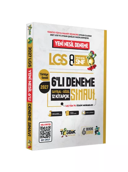 2027 8. Sınıf Yeni Sistem LGS 6lı TÜM YIL Deneme Paketi Dijital Çözümlü Hızlı Tosbik Yayınları