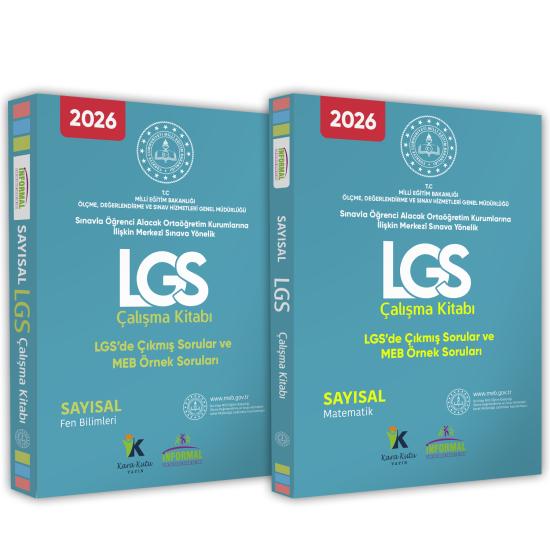 2026 8.SINIF LGS MEB Örnek Soruları SAYISAL Çalışma 2li Kitap SETİ RENKLİ Baskı A4 Ebat GÜNCEL