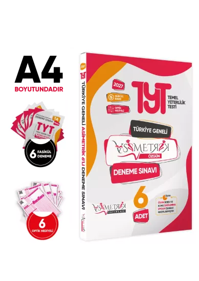 2027 TYT Asimetrik Deneme Paketi 6lı Türkiye Geneli Değerlendirmeli Özgün Güncel Paket Deneme Sınavı