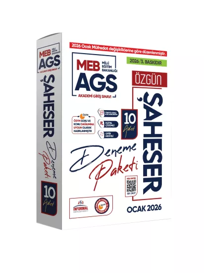 2026 Ocak Müfredatı MEB-AGS ŞAHESER 10lu Deneme 80 Soruluk GY-GK-Eğitim Çözümlü Türkiye Geneli Paket